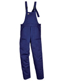 Dunkelblaue Latzhose mit verstellbaren Trägern und geradem Beinabschluss