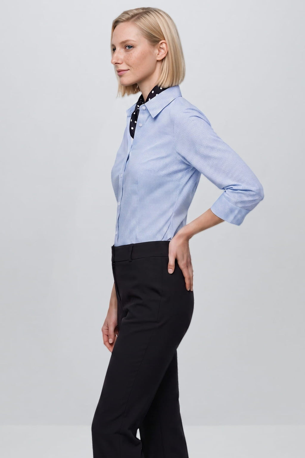 Schwarze Damenhose mit Stretch, gerader Schnitt, schmale Passform