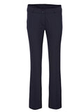 Schlichte Damen-Lycrahose in marineblau mit Bundfalte und Knopfverschluss