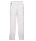 Weiße Bundhose Basic mit Reißverschluss und seitlichen Taschen