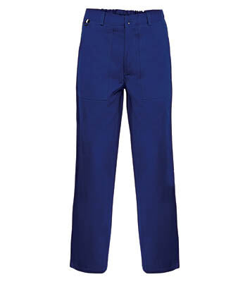 Marineblaue Bundhose mit Knopf, Reißverschluss, Gürtelschlaufen und Taschen