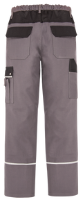 Canvas-Bundhose aus Canvas, graue Hose mit schwarzen Front- und Seitentaschen