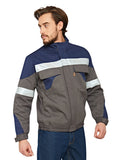 Herren-Relaxjacke ISMONT mit Reißverschluss, Stehkragen und reflektierenden Streifen