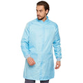 Blauer antistatischer Herren-Berufsmantel mit Stehkragen und Knopfleiste