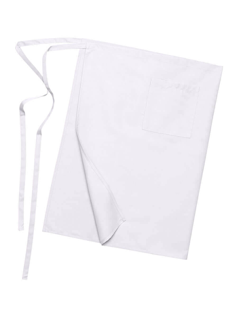 Weißer Vorbinder mit Tasche und Bindebändern
