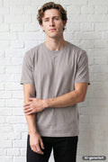 Herren-T-Shirt mit Rundhalsausschnitt, kurzarm, einfarbig grau