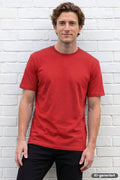 Rotes Rundhals-T-Shirt, kurzarm, einfarbig, gerade Passform