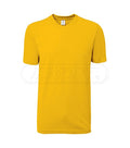 Gelbes Rundhals-T-Shirt aus Baumwolle mit kurzem Ärmel, schlichtes Frontdesign