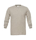 Meliertes Langarmshirt in Grau mit Rundhalsausschnitt