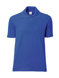 Herren-Poloshirt Kornblau mit kurzem Arm, Knopfleiste und klassischem Kragen