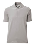Herren-Poloshirt in hellem Grau mit kurzem Arm, Knopfleiste und Kragen