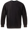 Schwarzer Rundhals-Sweatshirt mit langen Ärmeln, Bündchen und geradem Saum