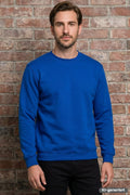 Herren-Sweatshirt mit Rundhalsausschnitt, langarm, kornblau, gerippte Bündchen