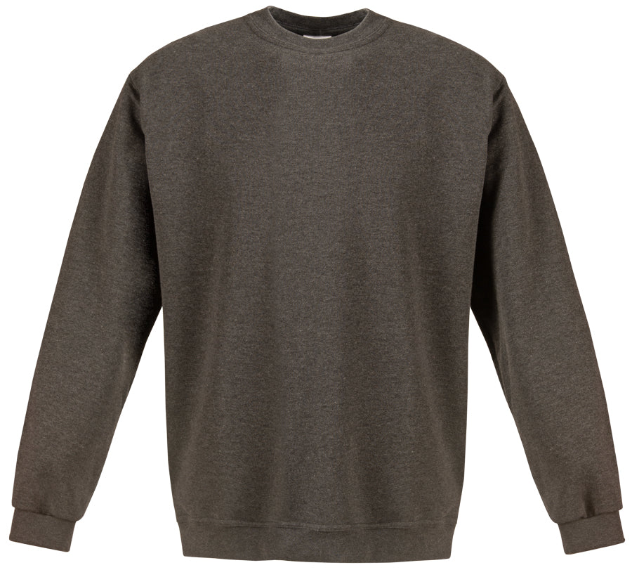 Anthrazit-melierte Sweatshirt mit Rundhalsausschnitt, langen Ärmeln und gerippten Bündchen