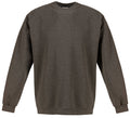 Anthrazit-melierte Sweatshirt mit Rundhalsausschnitt, langen Ärmeln und gerippten Bündchen