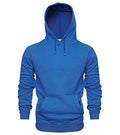 Kapuzen-Sweatshirt in Kornblau mit Kordelzug, Halbzip und Kängurutasche