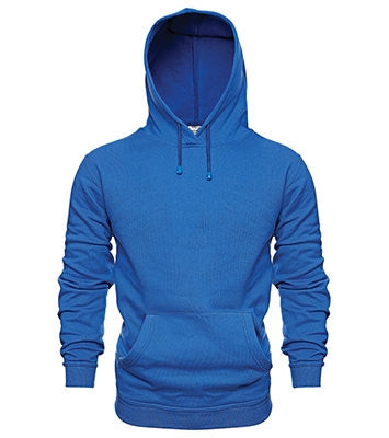 Kapuzen-Sweatshirt in Kornblau mit Kordelzug, Halbzip und Kängurutasche