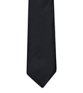 Schwarze Krawatte mit schmal zulaufendem Ende, glatt wirkendes Gewebe