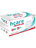Verpackung für medizinische Masken hCare, blau-weiß bedruckte Kartonbox