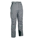 Grau Bundhose mit dunkelgrünen Einsätzen, Gummibund und seitlichen Taschen