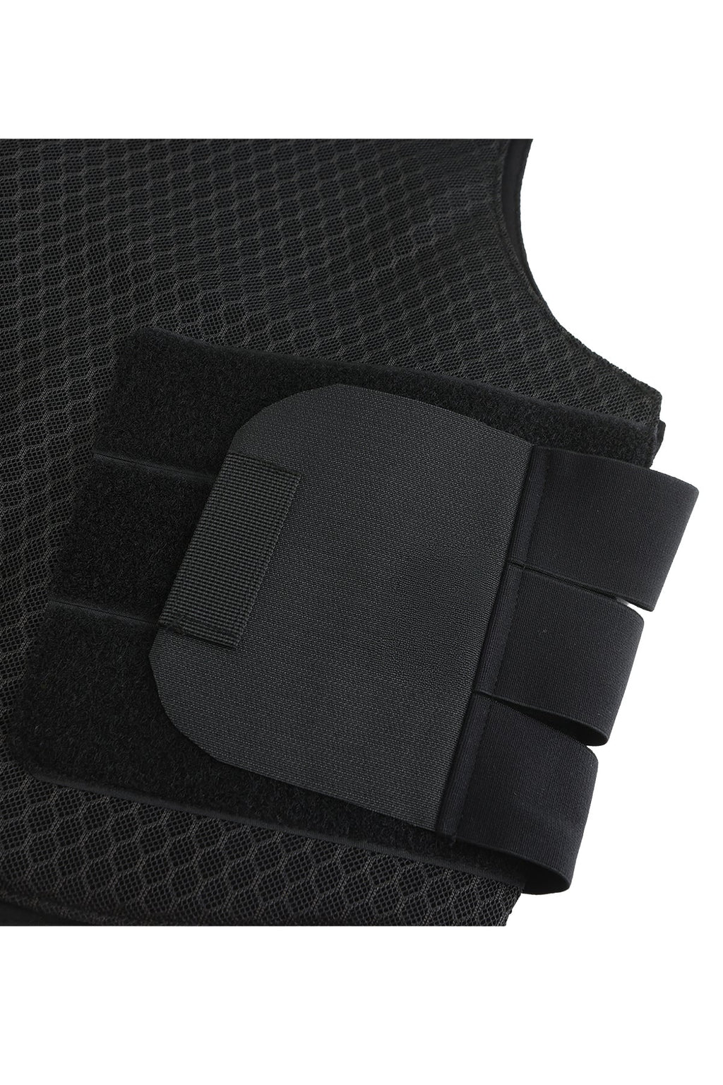 Stichschutzweste Phönix Classic, schwarze Wabenstruktur, seitliche Klettbänder mit Schutzpanel