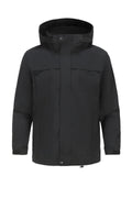 Outdoor-Stichschutzjacke Poseidon Classic mit Kapuze, dunkel, Fronttaschen
