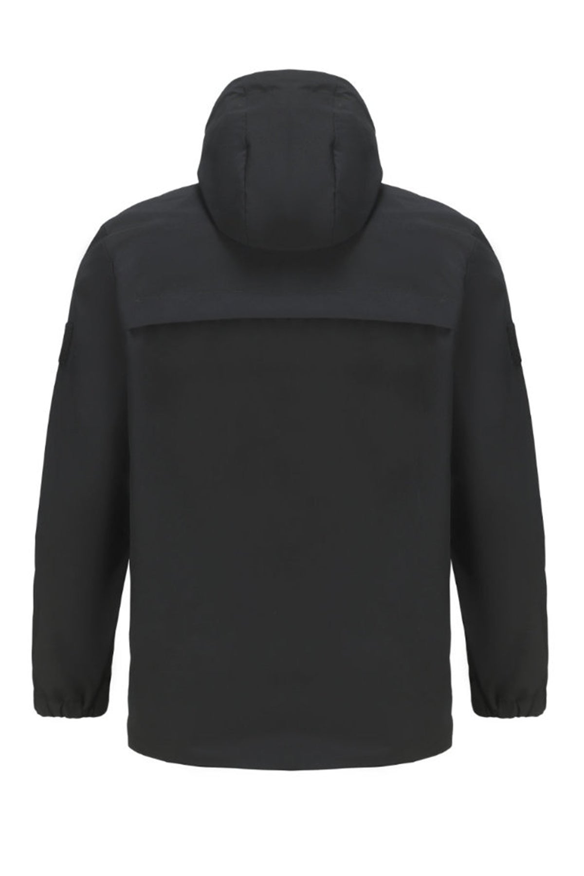 Outdoor-Stichschutzjacke Poseidon Classic mit Kapuze, Rückansicht, dunkel