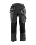 Arbeits-Cargohose mit Gürtelschlaufen, Knopf und Taschen, dunkelgrau