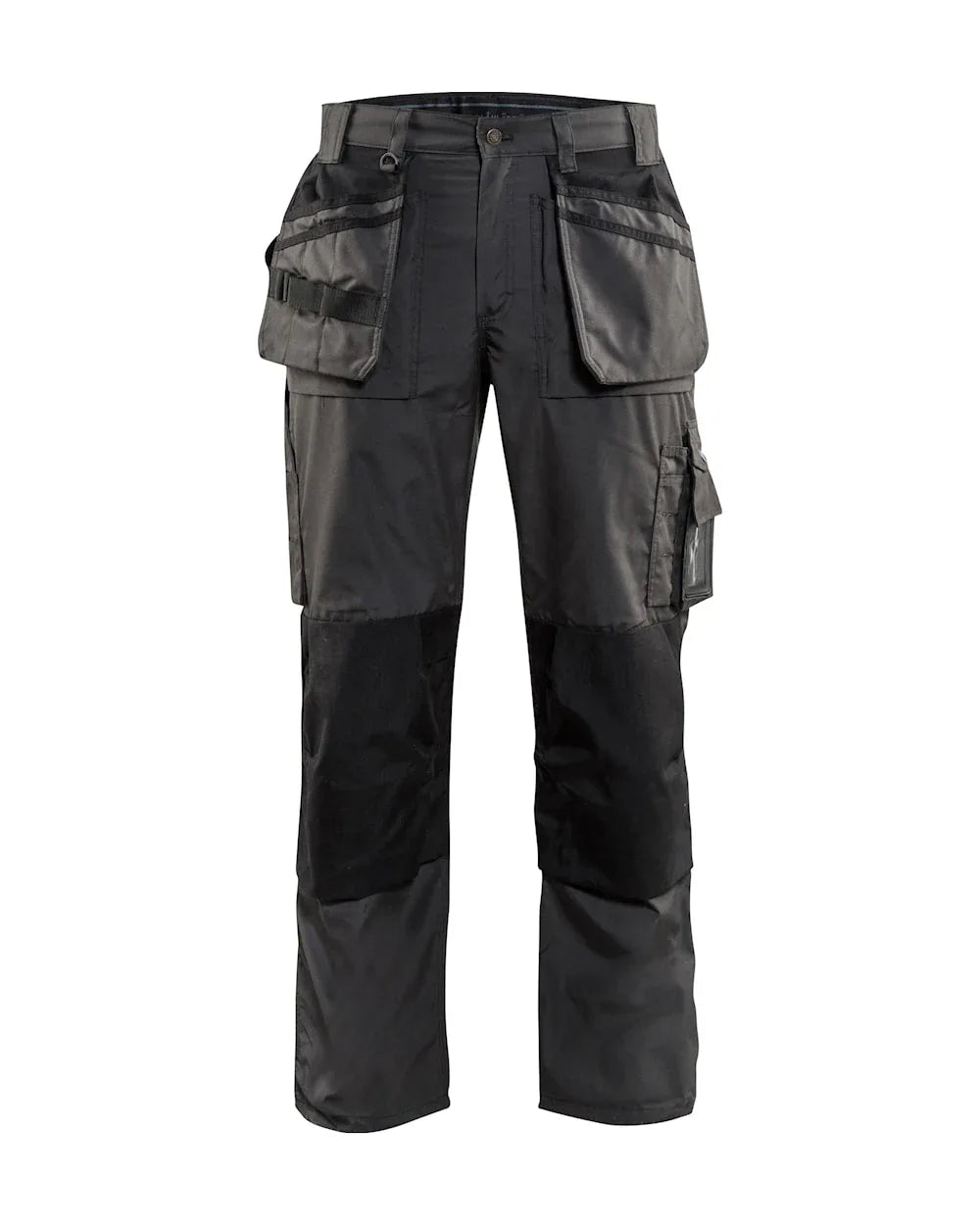 Arbeits-Cargohose mit Gürtelschlaufen, Knopf und Taschen, dunkelgrau