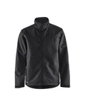 Schwarze Softshelljacke mit durchgehendem Reißverschluss und Stehkragen
