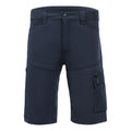 Dunkelblaue Shorts mit Knopf, Gürtelschlaufen und seitlichen Taschen