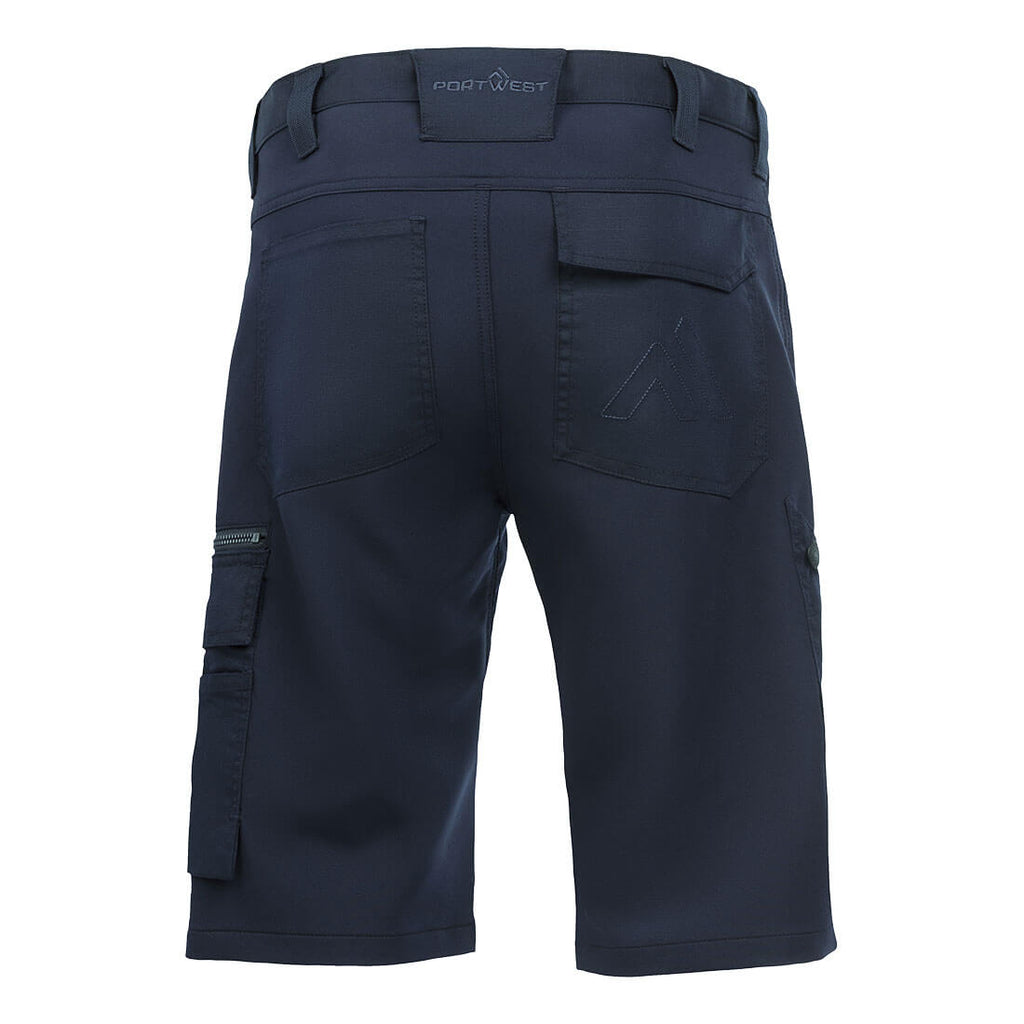 Dunkelblaue Cargo-Shorts mit Rückentaschen und Bein-Tasche