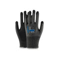 SanCut Nitrilschaum-Handschuh, schwarze PU-Beschichtung, graue Strickmanschette