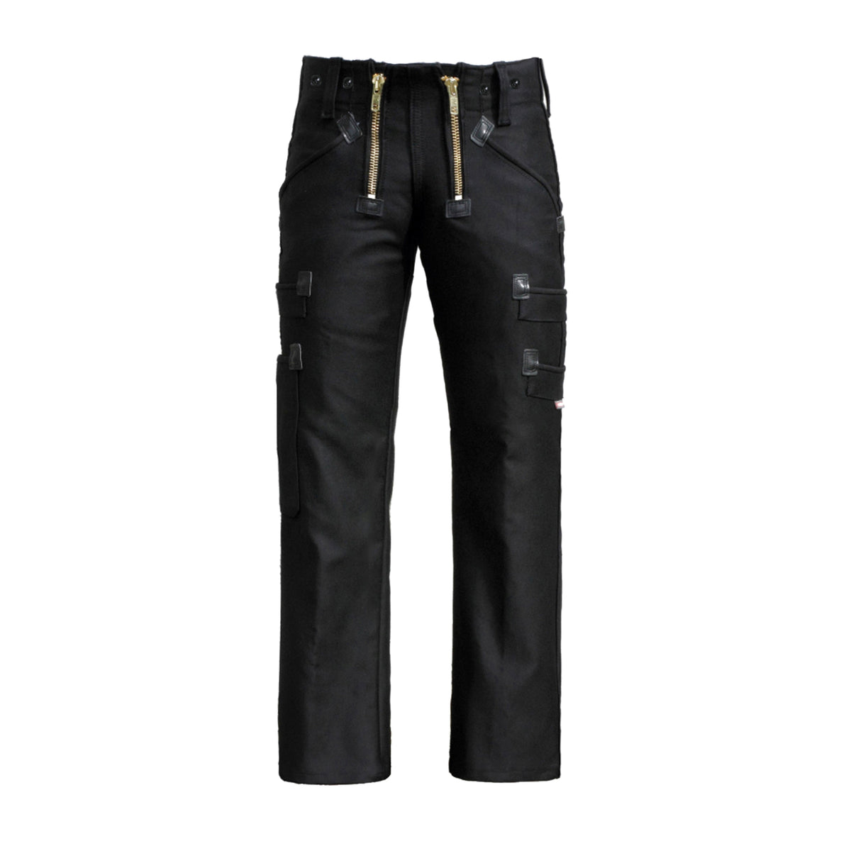 Schwarze Cargohose mit Knopfverschluss, Gürtelschlaufen und seitlichen Taschen