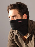 Nackenband aus schwarzem Stoff mit Thermoform-Logo
