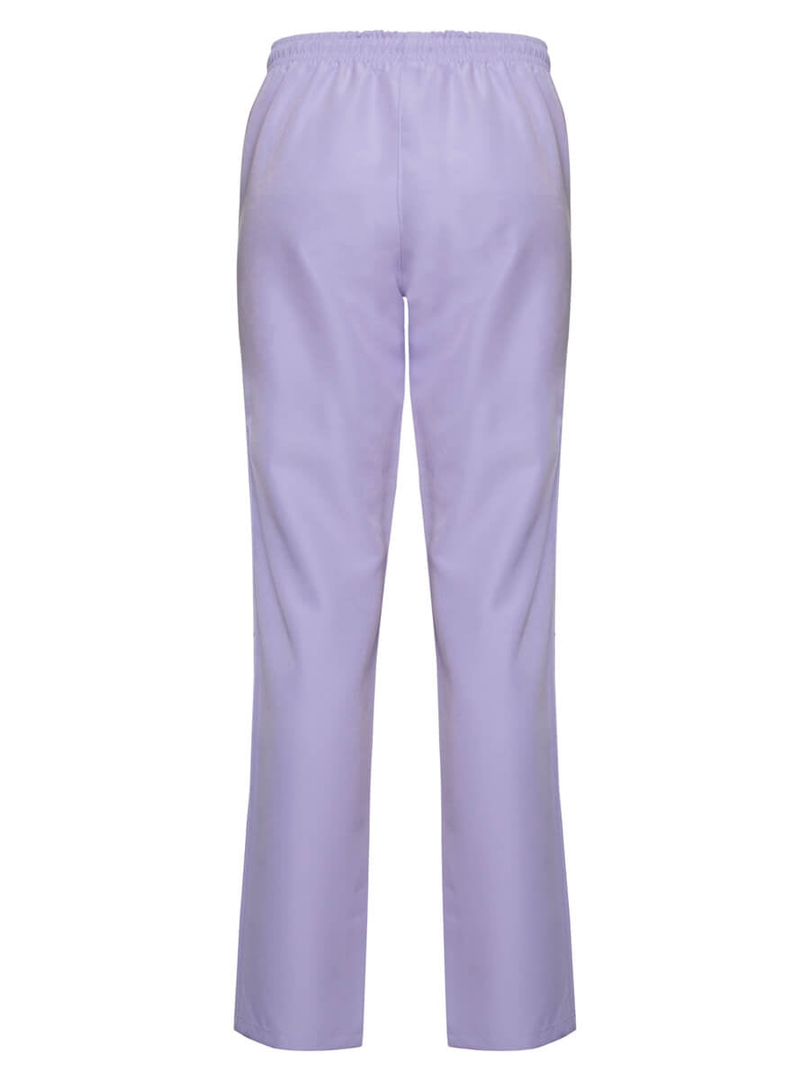 Lila OP-Hose mit Gummibund und geradem Beinverlauf
