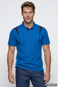 Blaues Herren-Poloshirt mit Knopfleiste und kurzem Arm