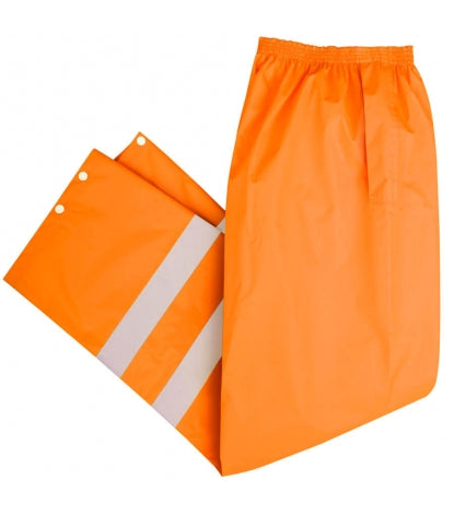 Poyraz Warnschutz-Regenhose orange mit reflektierenden Streifen und elastischem Bund