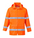 Poyraz Warnschutz-Regenjacke, orange mit reflektierenden Streifen, Reißverschluss