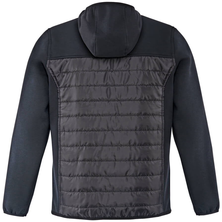 Thermojacke mit Kapuze, dunkel, seitliche Steppung am Vorderteil und Reißverschluss