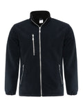Marineblaue Active-Uni Jacke mit durchgehendem Reißverschluss und Stehkragen