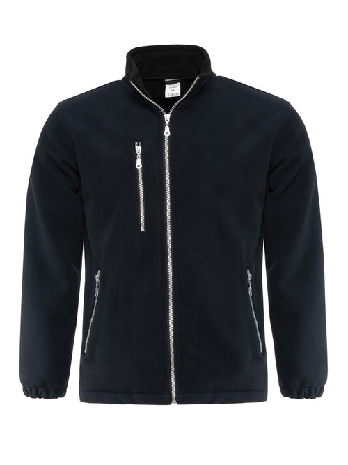 Marineblaue Active-Uni Jacke mit durchgehendem Reißverschluss und Stehkragen