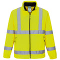 Hi-Vis-Polarjacke gelb mit reflektierenden Streifen und durchgehendem Reißverschluss