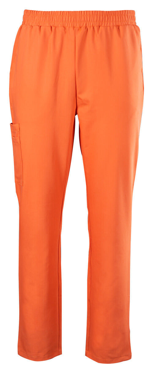 Stretch-Scrub-Hose, orange, mit elastischem Bund und geradem Beinabschluss