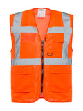 Warnschutzweste ISM 5806 Orange, Frontreißverschluss, reflektierende Streifen, Taschen