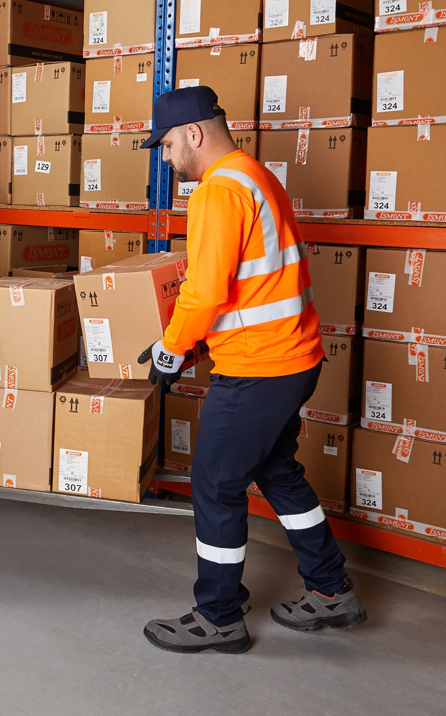 Warnschutz-Sweatshirt ISM 6010 orange mit Reflexstreifen an Brust und Armen