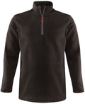 Schwarzer Fleece-Pullover mit Stehkragen und Viertelreißverschluss