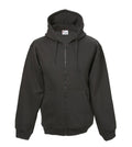 Dunkle Kapuzen-Sweatjacke mit durchgehendem Reißverschluss
