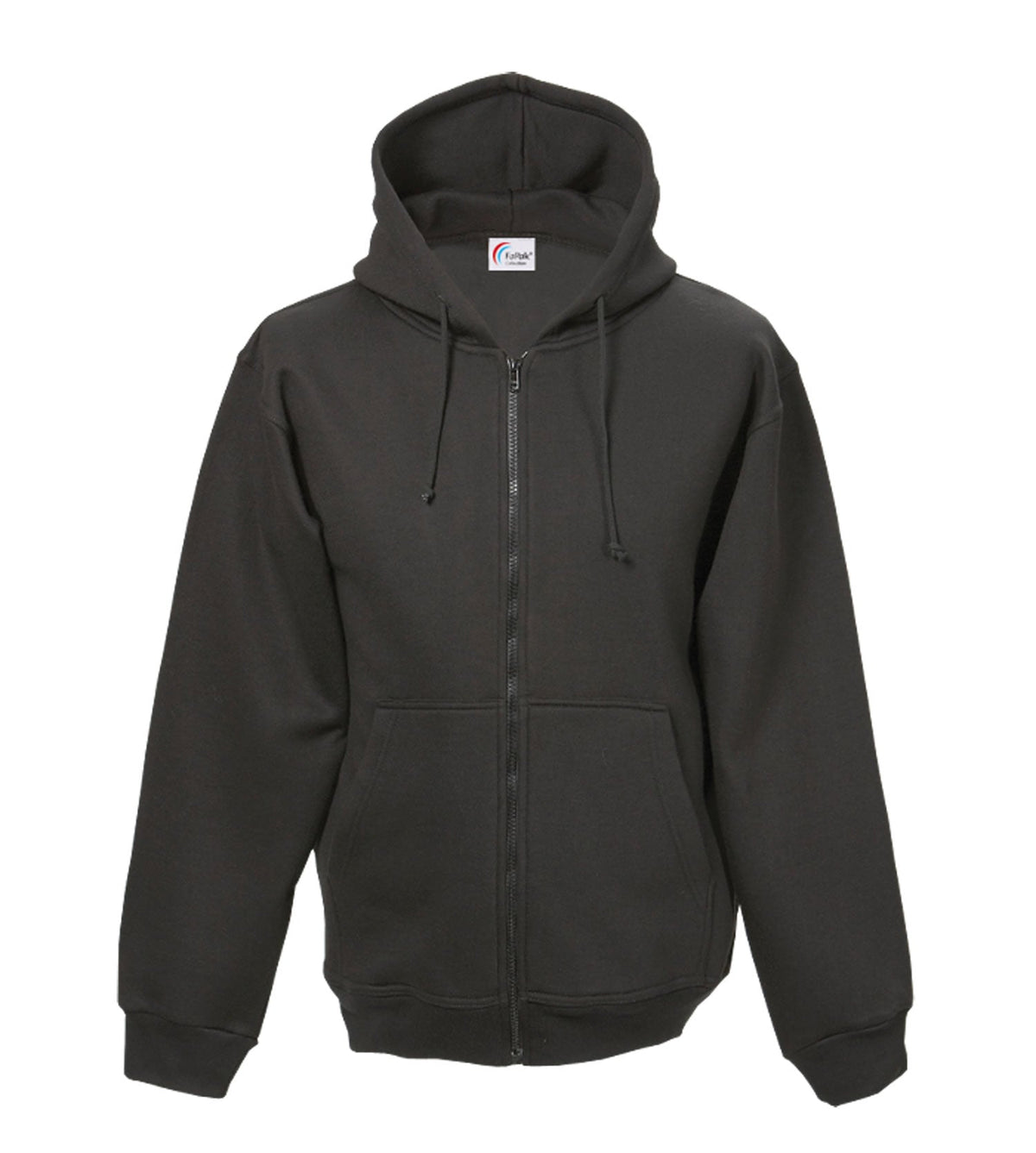 Dunkle Kapuzen-Sweatjacke mit durchgehendem Reißverschluss