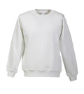 Hellweißes Rundkragen-Sweatshirt mit langen Ärmeln und Bündchen